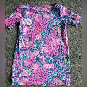 Lilly Pulitzer Pink and Blue Peacock Dress NWOT